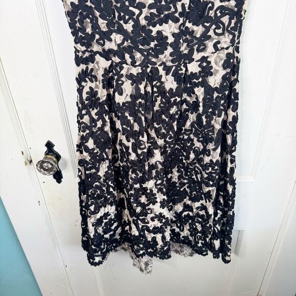 Anthropologie Yoana Baraschi Ribbon Lace Soutache Dress Black Nude Sheer Sexy 6 - Picture 3 of 16